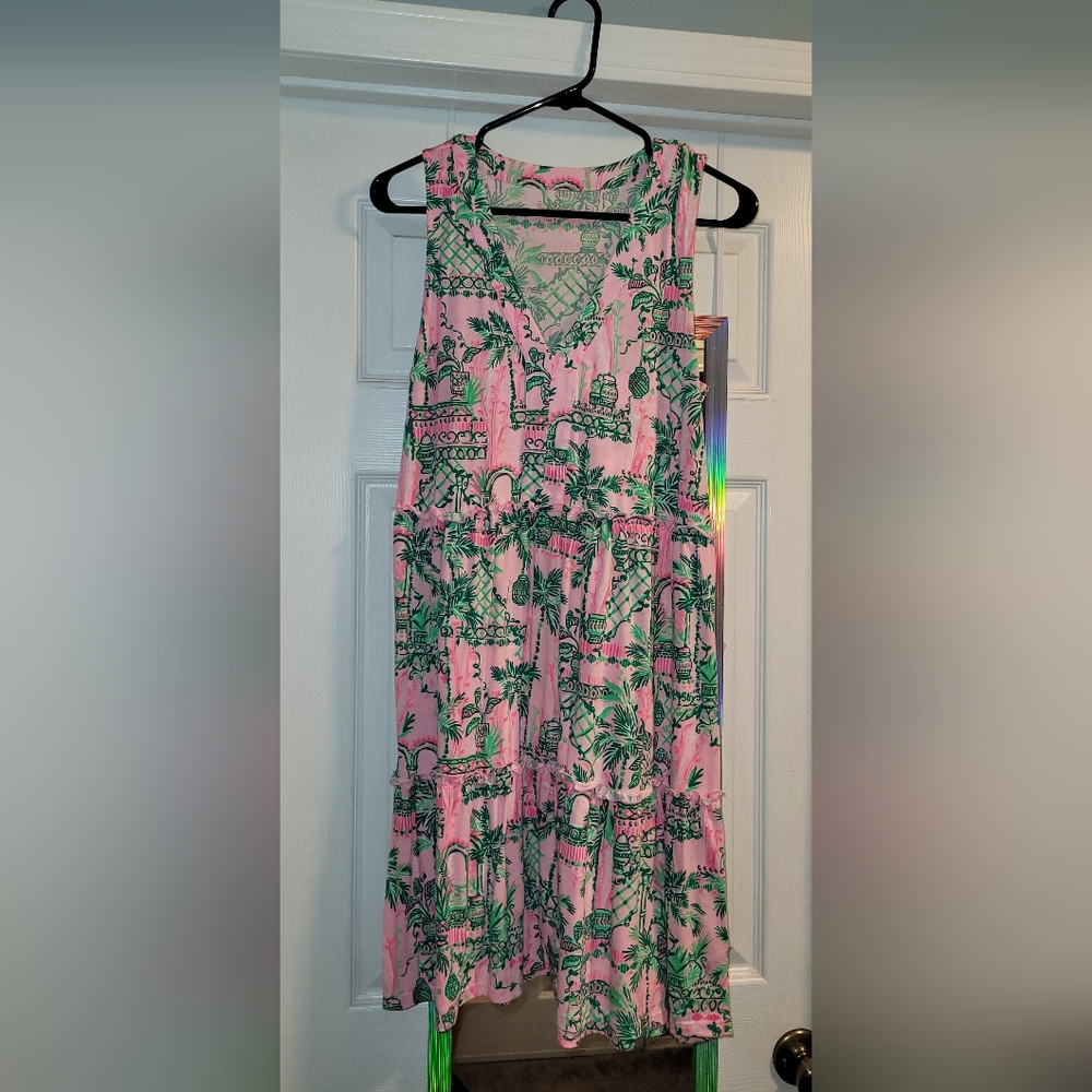 Lilly Pulitzer Lorina Swing Dress in Mandevilla Baby "Always Worth It" print